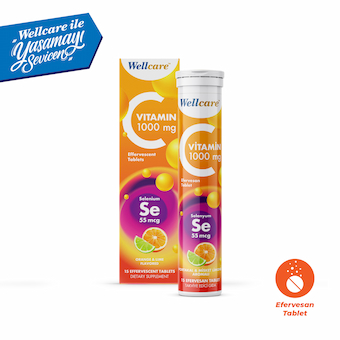 Wellcare Vitamin C 1000 mg ve Selenyum 55 mcg 15 Efervesan Tablet